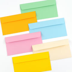 핑크풋 색지 가로 봉투 세트