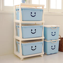 모던 해피프레임 패키지 3단 장난감 수납 정리함