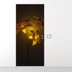gb841-풍수황금색의세송이꽃_현관문시트지