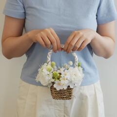 결혼식 조화 화동 예동 꽃 바구니 3option 결혼 소품