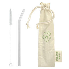 클리어글라스 스트로우 + 파우치 SET