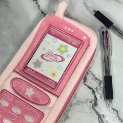 Y2K 핸드폰 모양 필통 레트로 소품 특이한 AA0282