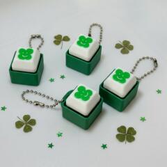 키캡 클리커 키링 행운의 스마일 네잎 클로버 클릭커