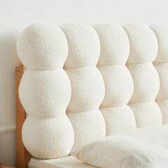 국내배송 스노우볼 셀프 침대 헤드 쿠션 커버 (킹)