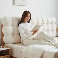 국내배송 스노우볼 셀프 침대 헤드 쿠션 커버 (킹)