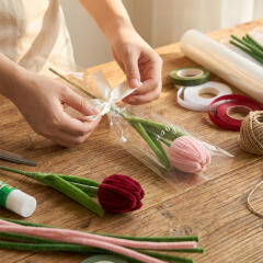 (단품) 모루 꽃 한송이 꽃다발 만들기 DIY 키트