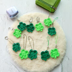 니트 네잎클로버 뜨개 키링 행운 -군번줄