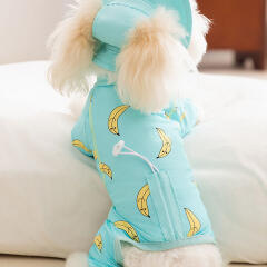 도그웨그 피치바나나 래쉬가드 모자 set 강아지 여름