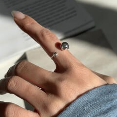 [925silver] Twin ball open ring