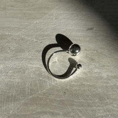 [925silver] Twin ball open ring