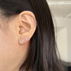 [925silver] Mini croissant earring