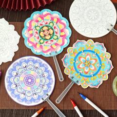 전통 문양 부채 만들기 꾸미기 그리기 DIY 키트 6종