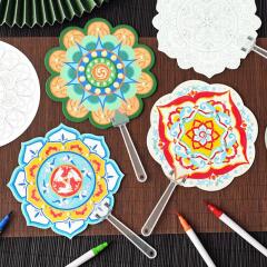 전통 문양 부채 만들기 꾸미기 그리기 DIY 키트 6종