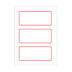 사각라벨13(1x3), (1장-라벨3개)/(10P) /빨강(단품)