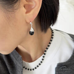 [925silver] Onyx drop earring