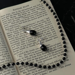 [925silver] Silver&onyx necklace