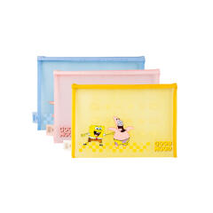 델리 스폰지밥 메쉬 파우치 A4