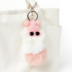 모자쓴 먼지키링 핑크 