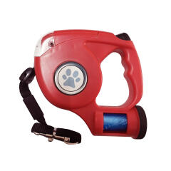 3in1 만능 애견 자동 리드줄(레드)