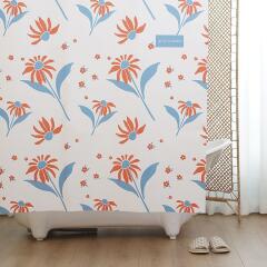 키치플로랄 패브릭 욕실 방수 샤워 커튼  - 3 colors