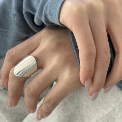 [925silver] Wide flat ring