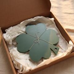 네잎클로버 원목 우드 냄비 받침 MOKS 나무 받침대