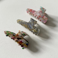 Colorful marble mini hair clip (3color)