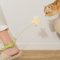 도그웨그 고양이 발목 깃털 낚시대 장난감