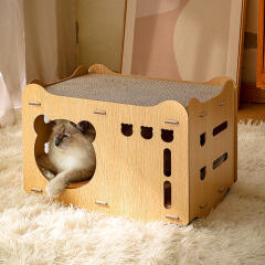 캣냐옹 곰돌이 스크래쳐 하우스 고양이 장난감