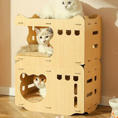 캣냐옹 곰돌이 스크래쳐 하우스 고양이 장난감
