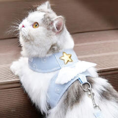 반려동물 천사 하네스+리드줄(L) (스카이)