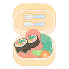 김밥 도시락 편지지 