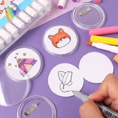 [아이디몬] 투명 그리기뱃지 6cm (아크릴원형)