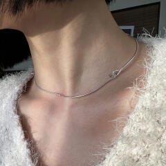 [925silver] Wire hook necklace