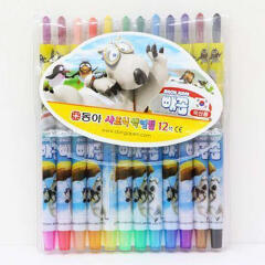 [동아] 12색 돌돌이(샤프식) 색연필 빼꼼