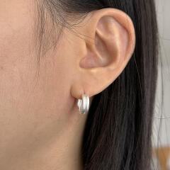 [925silver] One touch matt earring