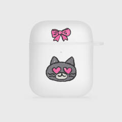 doodle hey cat face [반투명 에어팟케이스 시리즈]