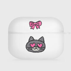 doodle hey cat face [반투명 에어팟케이스 시리즈]