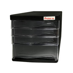 4단 서류함 탁상용 서랍 블랙