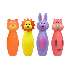 동물 볼링핀 라텍스 삑삑이 4개세트