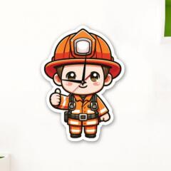 nz661-인테리어벽시계_엄지척소방관남자