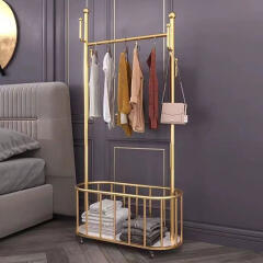 골드 이동식 스탠드 철제 옷걸이 행거 헹거 옷장