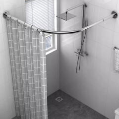 스테이 무타공 욕실 코너 샤워 커튼봉 압축봉 (A타입)