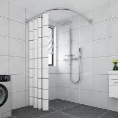 스테이 무타공 욕실 코너 샤워 커튼봉 압축봉 (A타입)