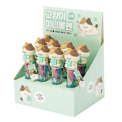 고양이 미니 4색볼펜 