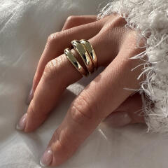 [925silver] Bold line ring (gold)