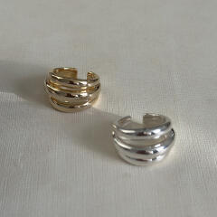 [925silver] Bold line ring (gold)