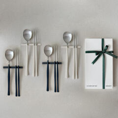 [국내생산] 니코트 Satin 샤틴 컬러수저+수저받침 4인