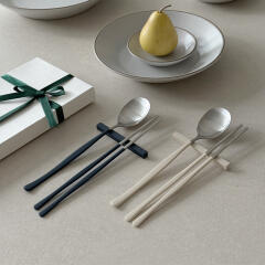 [국내생산] 니코트 Satin 샤틴 컬러수저+수저받침 4인