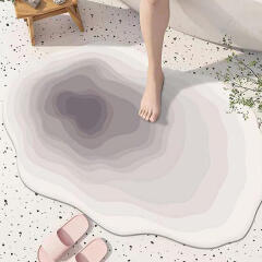 포유 욕실 화장실 물결 규조토 발매트